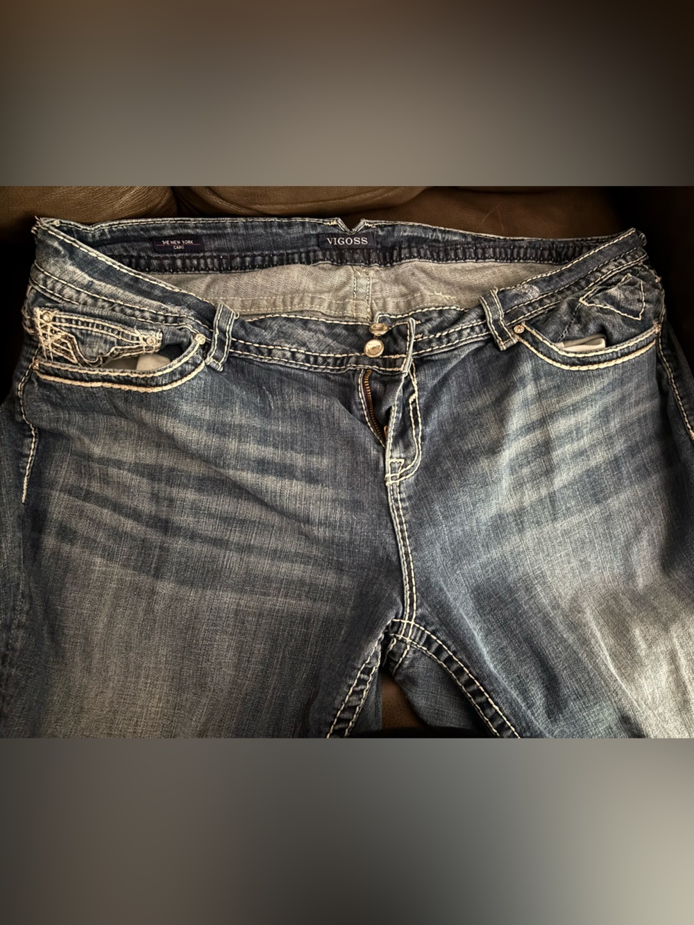 Vigoss women’s plus Washed Blue Capri Jean